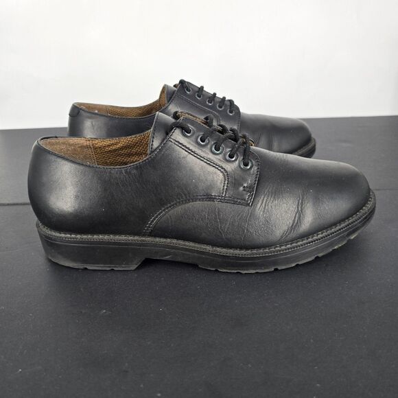 Dockers Oxford Dress Work Shoe Mens 10 Black Leather Non Slip Grip Derby 90-2001 - Picture 5 of 8